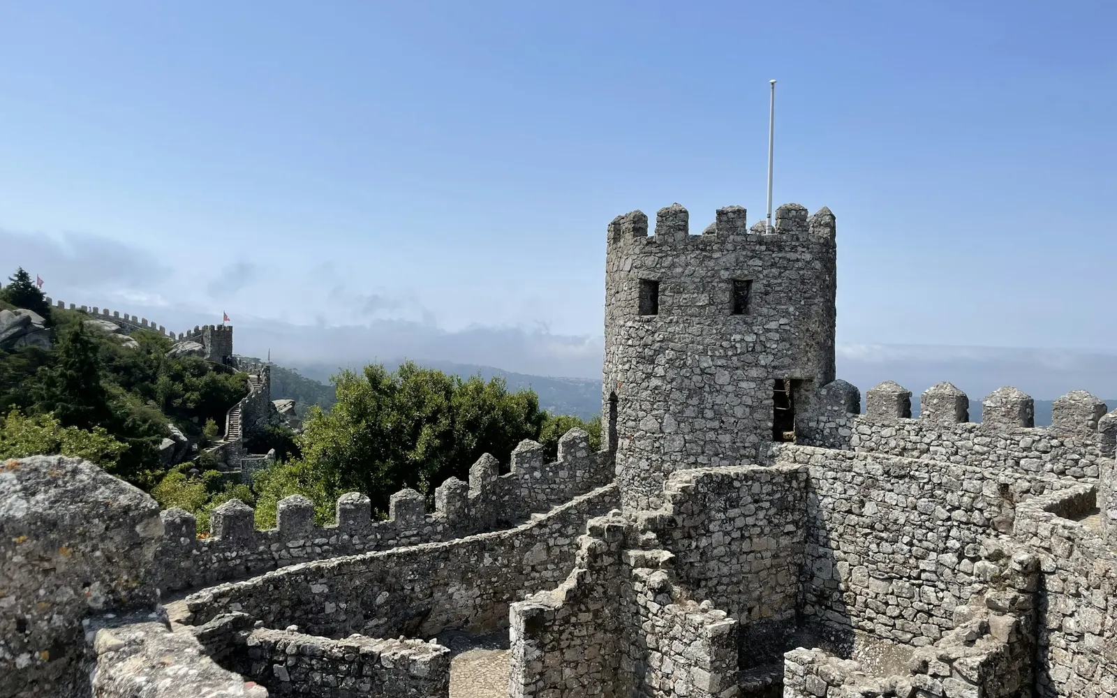 Inner walls and stairways of the Moorish Castle in Sintra